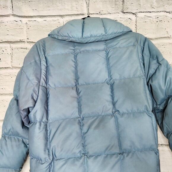 Vintage Eddie Bauer Down Puffer Zip Jacket Blizzard Proof Womens Medium Blue - Picture 4 of 9